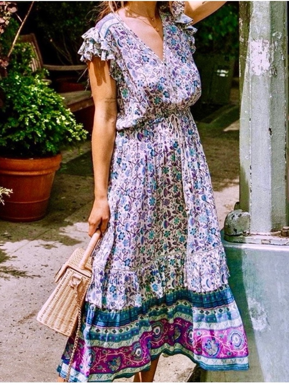 Spell & The Gypsy Collective Floral Maxi Dress XL - Boho Lurex